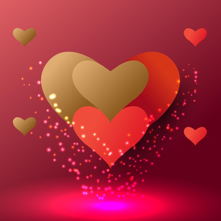 Vector glowing heart poster design illustration eps 10