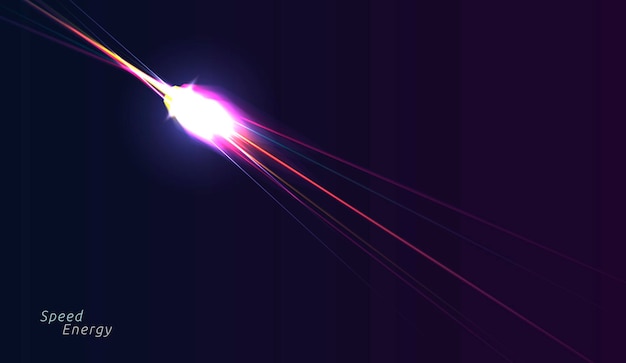 Vector glowing lighr arrow sparcle on dark background bright flare