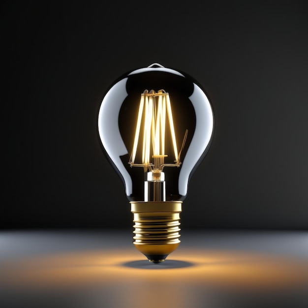 クリエイティブなアイデアのコンセプトで輝く電球
