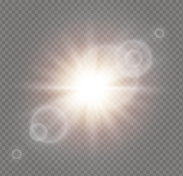 Glowing light burst explosion on transparent background. light effect decoration with ray.