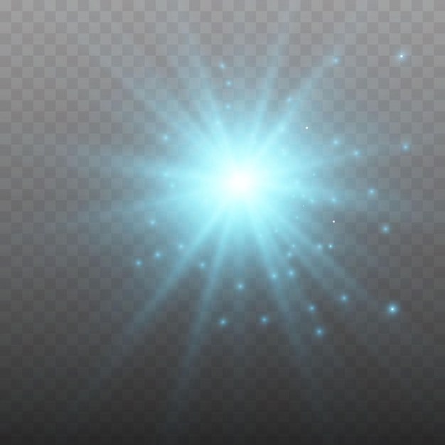 Glowing light effect on transparent background.