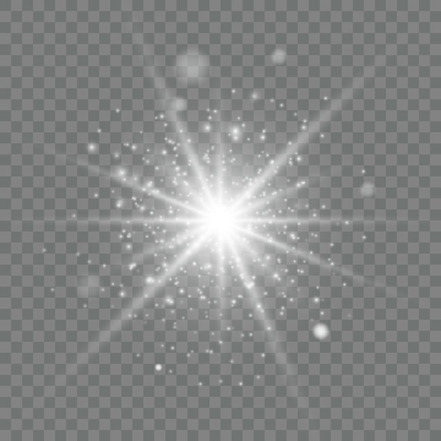 Glowing light effect on transparent.