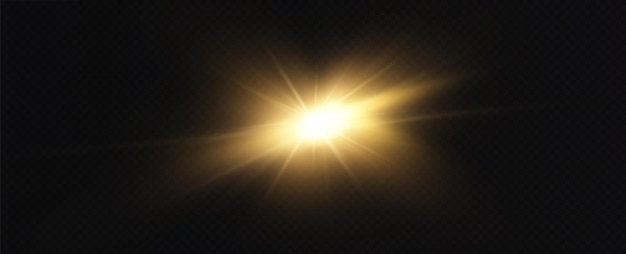 glowing light explodes on a transparent background with ray Transparent shining sun bright flash