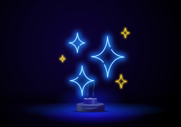 Светящиеся огни неоновая вывеска Световой эффект и рекламный дизайн Ночная яркая неоновая вывеска красочный рекламный щит световой баннер Векторная иллюстрация в неоновом стиле