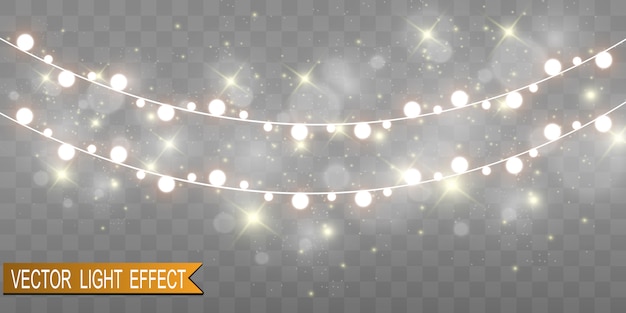 Glowing lights with garland