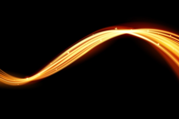 Glowing magic light effect and long trails fire motion