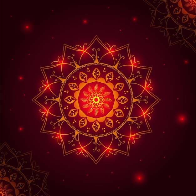 Vector glowing mandala background design