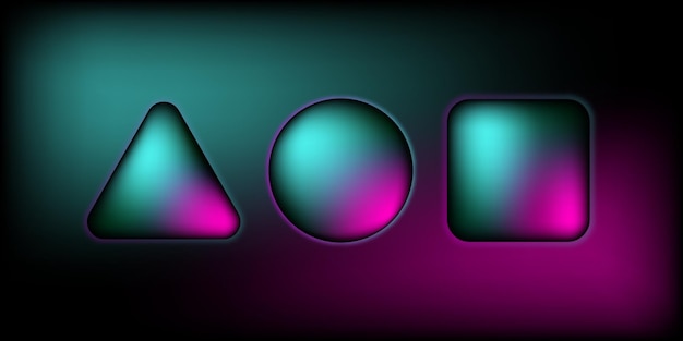 Glowing neon 3d render geometrische vormen abstracte achtergrond