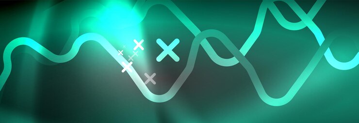 Vector glowing neon abstract lines techno futuristic template
