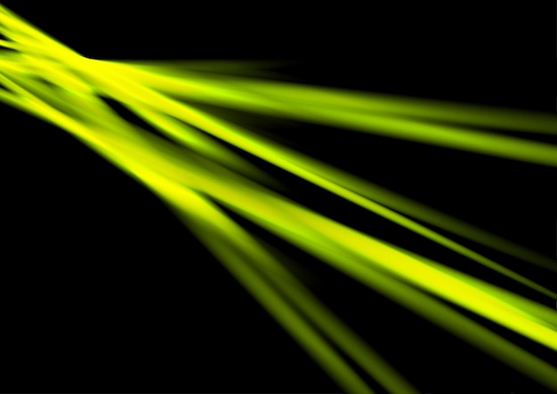 Glowing neon green smooth rays abstract background