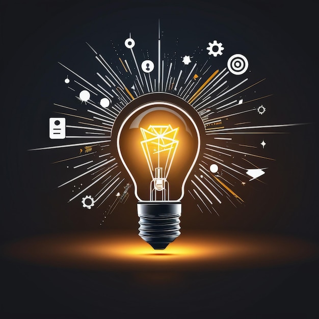 светящаяся неоновая лампочка бизнес-идея концепция светящаясь неоновая светильник бизнес-идея концепция
