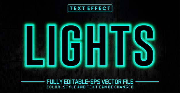 Glowing neon light Editable Graphic Style text effect