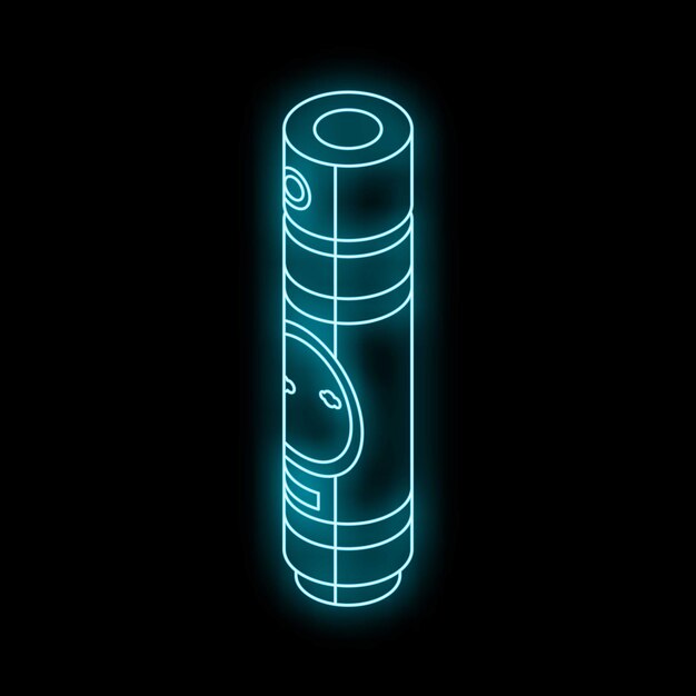 glowing neon line electric boiler icon isolated on black background