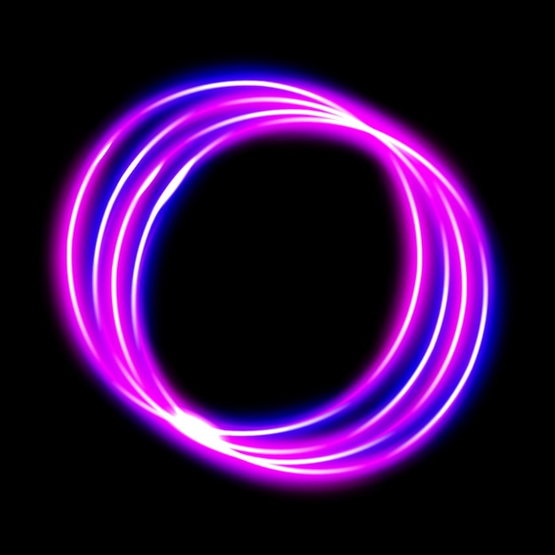 glowing neon purple and pink light ring on a black background creating a vibrant and futuristic effect