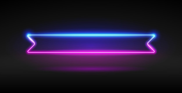 Glowing Neon Ribbon Banner