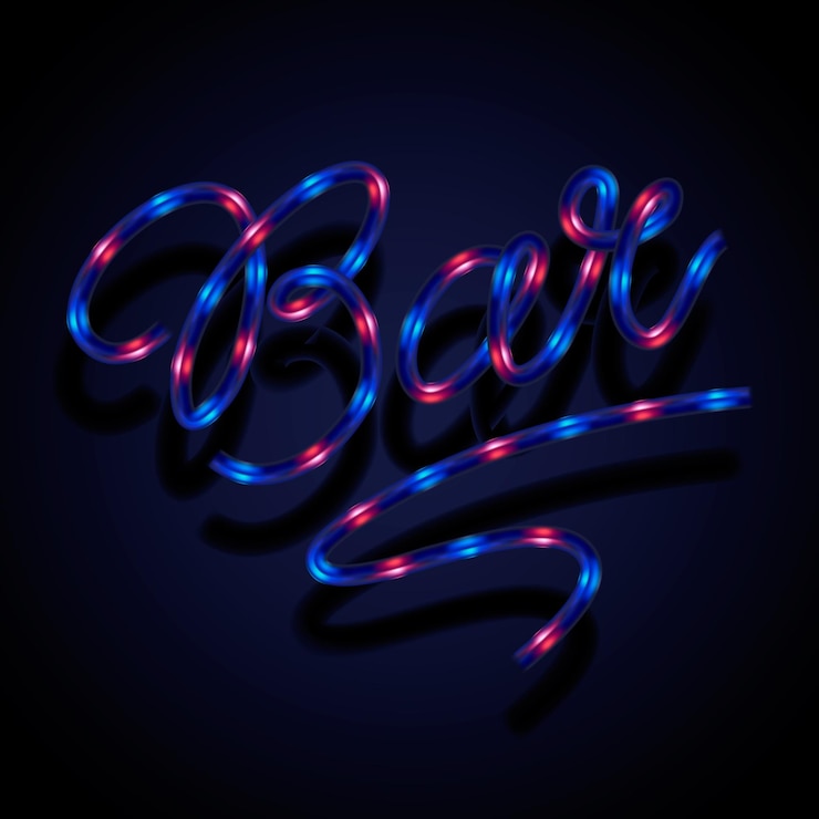 Vector glowing neon sign bar vector illustration
