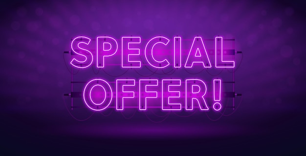 Glowing Neon Special Offer Banner