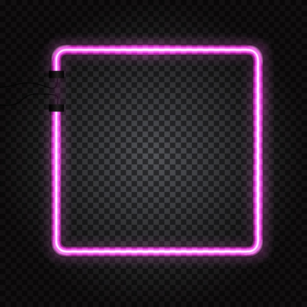 Vector glowing neon tube frame