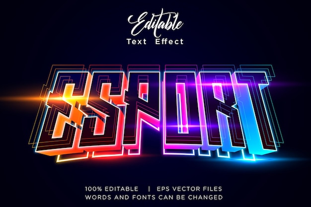 Vector glowing neon typography text effect