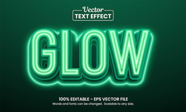 Vector glowing night toon neonlicht bewerkbare grafische stijl tekst-effect