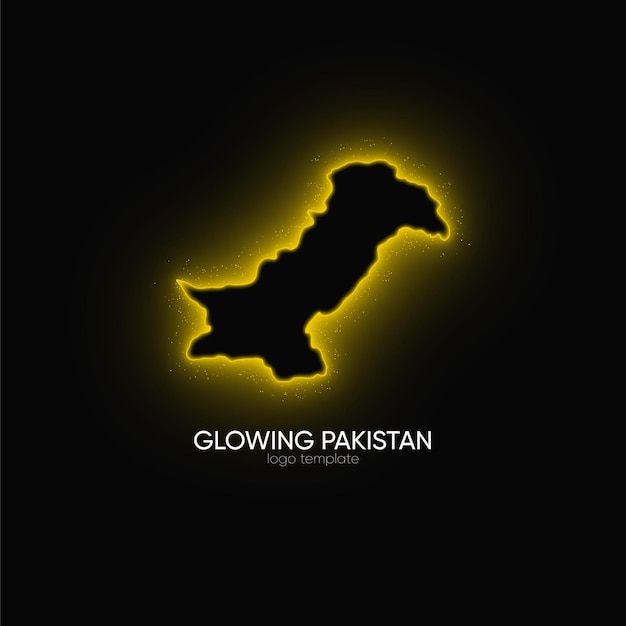 Вектор Карта пакистана со светящимися частицами