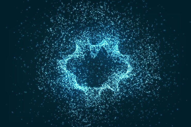 Vector glowing particles background