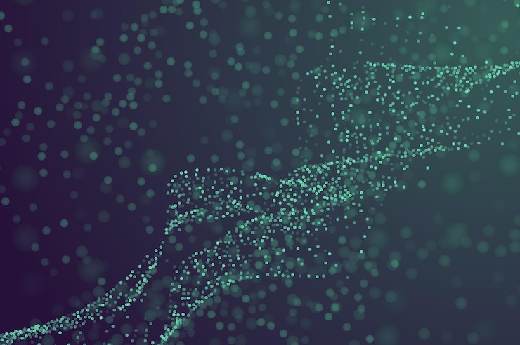 Vector glowing particles background