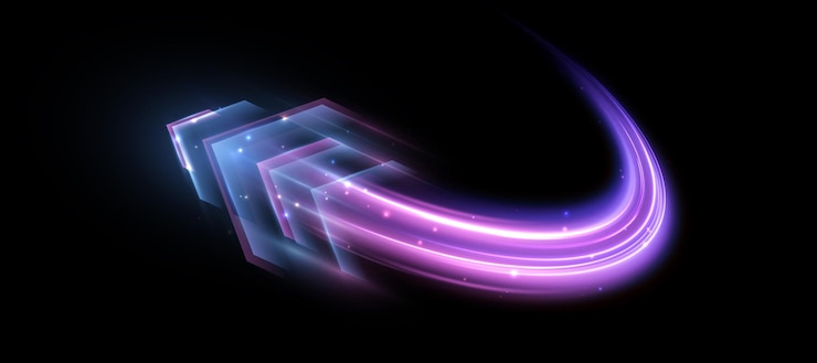 Vector glowing purple and blue lines