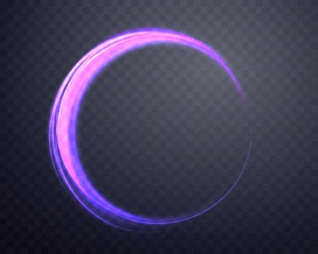 Vector glowing purple magic ring neon realistic energy flare halo ring abstract light effect