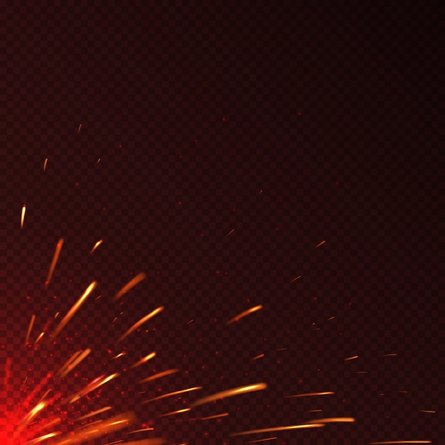 Вектор Светящийся красный огонь искры изолированные вектор фон. иллюстрация искры яркие сверкающие иллюстрации