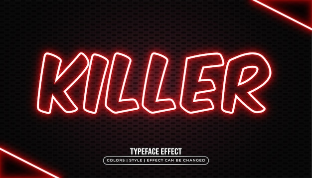 Glowing red neon text effect
