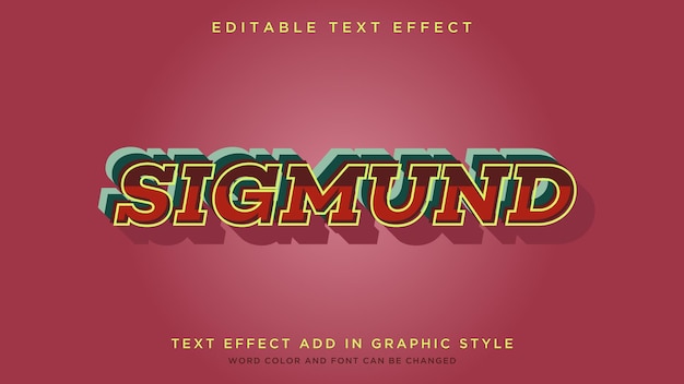 빛나는 복고풍 타이포그래피 및 편집 가능한 텍스트 스타일 효과 Sigmund 텍스트 스타일 테마