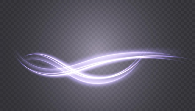 Светящиеся блестящие абстрактные изогнутые линии. кривой световой эффект. футуристический эффект движения световой энергии.