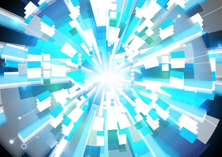 Vector glowing technology speed communication data link connection system of media glitch movement abstract digital background scifi innovation infographic placeholder empty space design