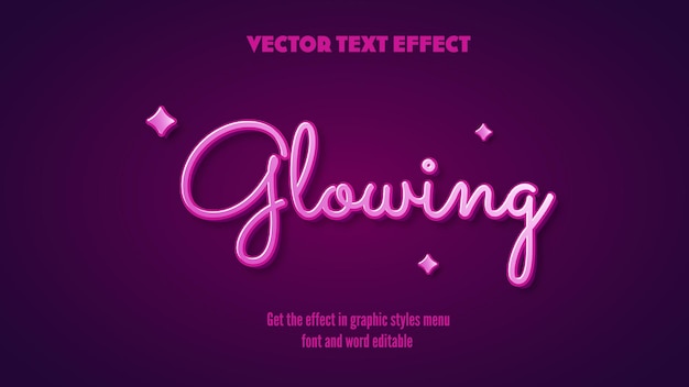 Glowing text effect color pink neon pink boardwalk