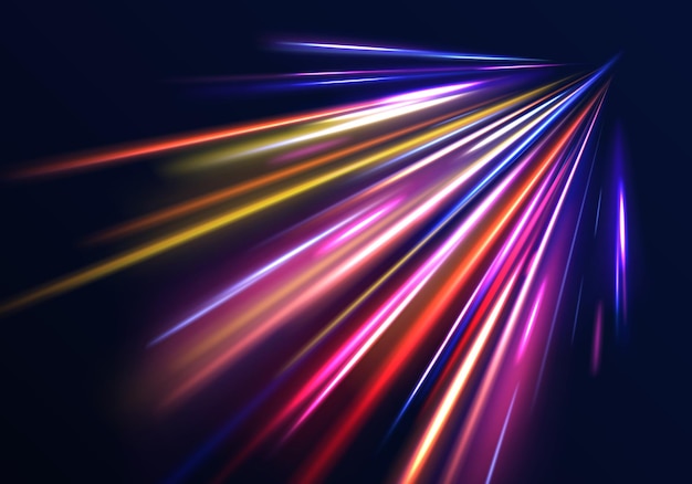 Glowing wave swirl impulse kabellijnen Highspeed light trails effect Futuristische dynamische beweging