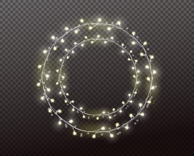 Glowing wreath christmas lights