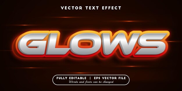 glows text effect with editable text style