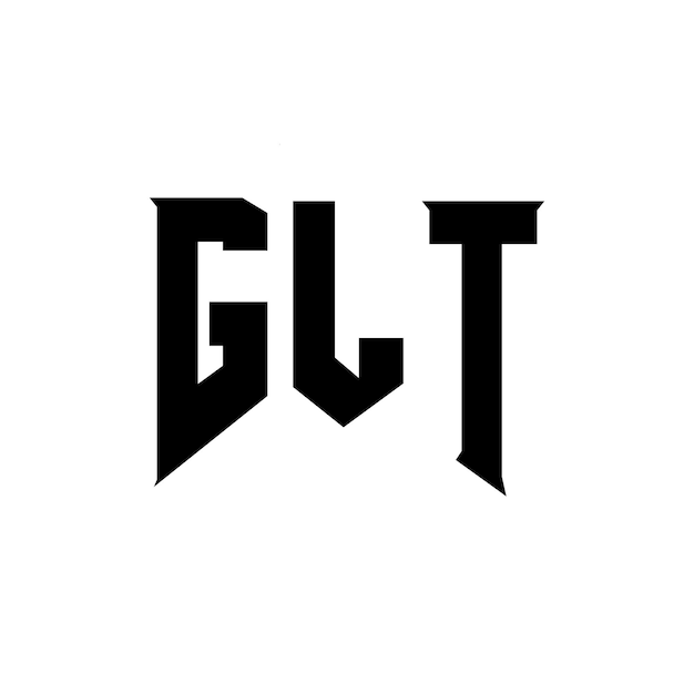 ロゴデザイン 黒と白の色の組み合わせ GLT ロゴ ベクトル GLT アイコン GLT アルファベット GLT タイポグラフィー ロゴデザイン