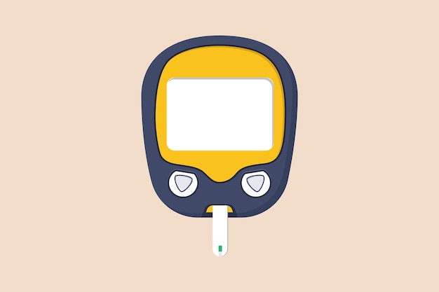 Glucometer Medical Equipment for diabetes diagnosis Medical equipment concept Colored flat graphic vector illustration isolated