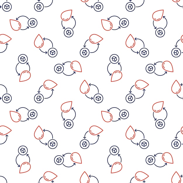 Glucose in Blood vector Glycemia outline seamless pattern