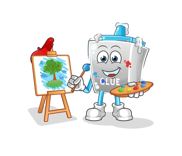 Vector glue artist mascot. cartoon vector