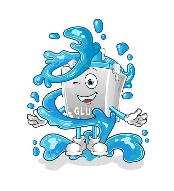 Glue fresh with water mascot cartoon vector