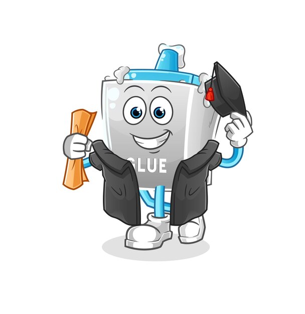 glue graduation vector. cartoon character