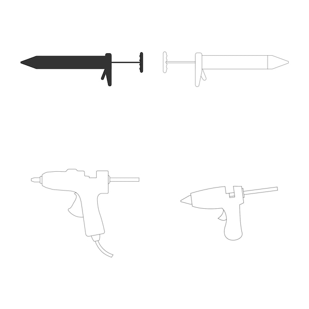 Glue gun vector icon