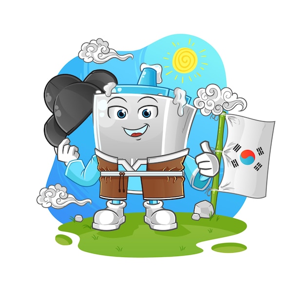 glue korean culture vector cartoon character