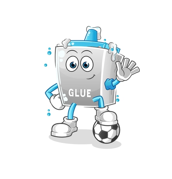 glue playing soccer illustration. character vector