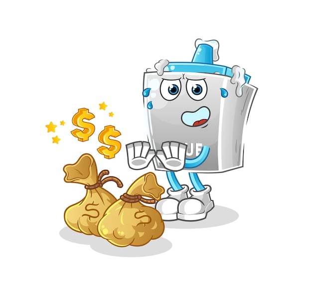 Glue refuse money illustration. character vector