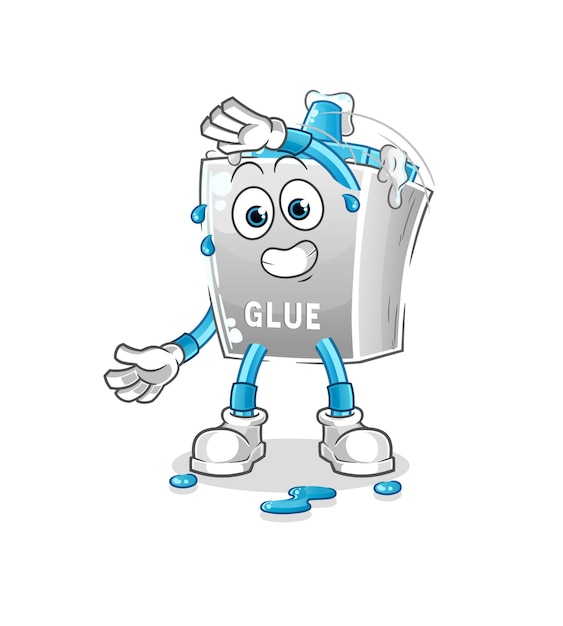 Glue stretching character. cartoon mascot vector