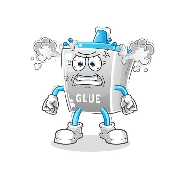 Glue very angry mascot. cartoon vector